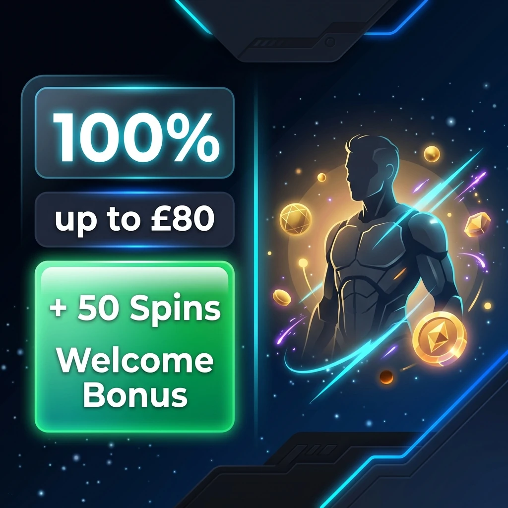 100% up to £80 + 50 Spins Welcome Bonus